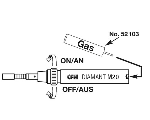 CFH Diamant M20 gasbrännare med gaspatronanslutning