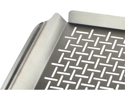 Droppbricka i rostfritt stål med perforerad yta