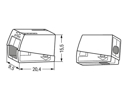 Illustration av en kabelkontakt med dimensioner