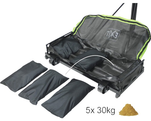 Vagn med sandsäckar som ballast