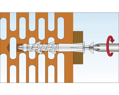 Illustration av en pluggmontering i en perforerad sten