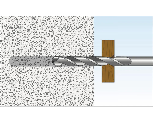 Illustration av en borrmaskin som borrar i en vägg