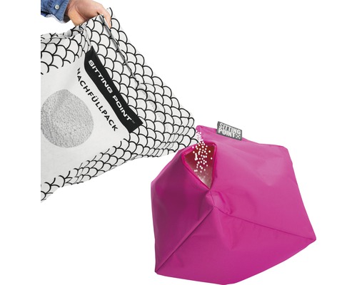 Påfyllningspaket för sittsäck fylls i en sittkub