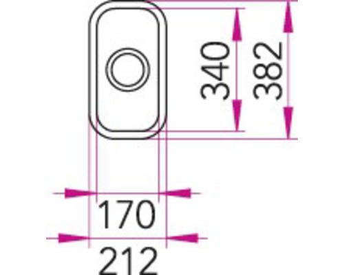 Teknisk ritning av ett tvättställ med mått