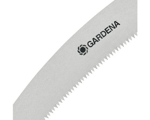 Gardena logotyp på en grensåg