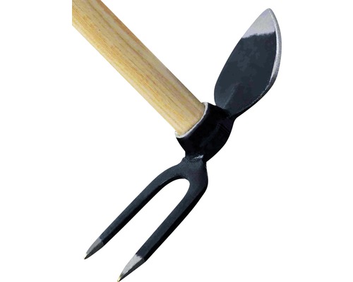 Kombinationshacka med trähandtag för trädgårdsarbete