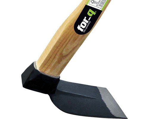 Trädgårdsredskap med trähandtag och stålblad