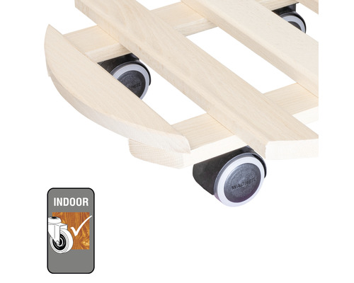 Rullbräda av trä med hjul för inomhusbruk