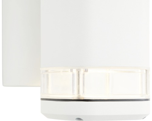 Vit LED-vägglampa med transparent ljusområde