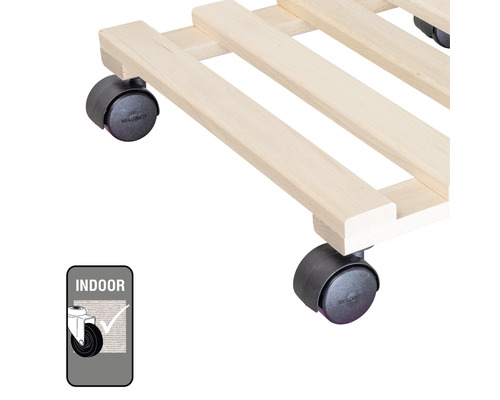 Rullbräda av trä med hjul för inomhusbruk