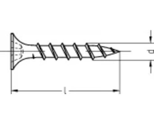 Teknisk ritning av en skruv med mått.