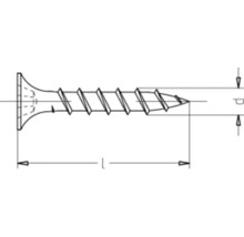 Gipsskruv DRESSELHAUS med kryss-spår och grovgänga, 3,9x35 mm, fosfaterad, 250 styck-thumb-1