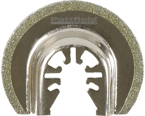 Pattfield Ergo Tools logotyp. Multifunktionsverktyg sågblad med diamantbeläggning.
