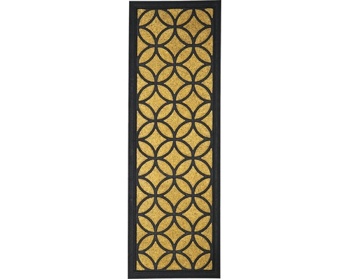 Dörrmatta med geometriskt mönster och svart ram