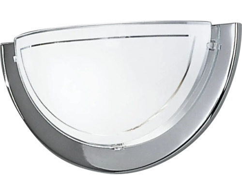 Halvrund vägglampa med klar lampskärm