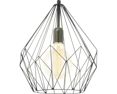 Pendellampa med geometrisk trådram och glödlampa