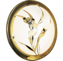 Rund taklampa med blommönster