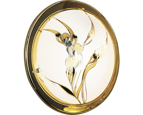 Rund taklampa med blommönster