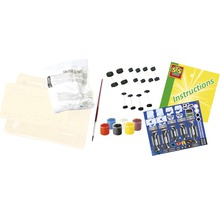 SES Creative gipsbilsbyggsats med gips, färger, pensel, hjul, klistermärken och instruktioner
