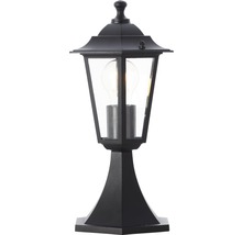 Svart pollare med glödlampa