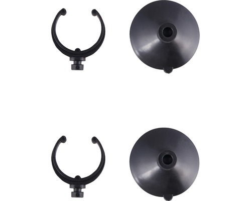 Två sugkoppar och två verktygshållare