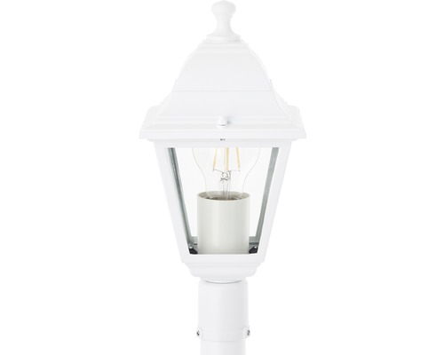 Vit trädgårdslampa med ljuskälla