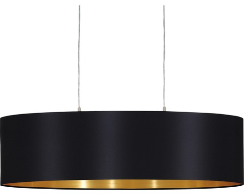 Svart hänglampa med guldfärgad insida