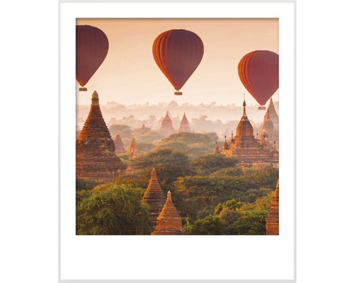 Dekorativ väggkonst med luftballonger över tempel