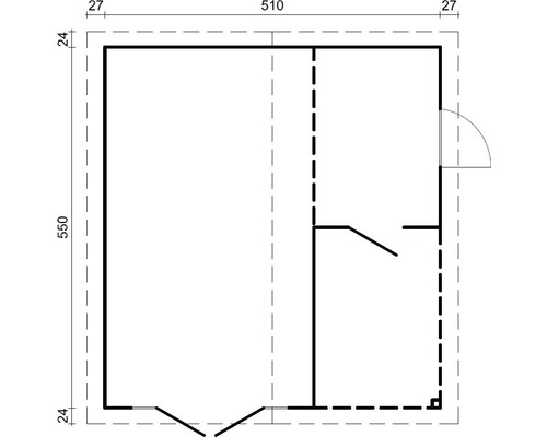 Planritning för trädgårdshus med dimensioner