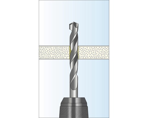 Borrbild som borrar genom ett material