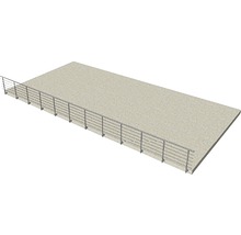 Terrass med metallräcke