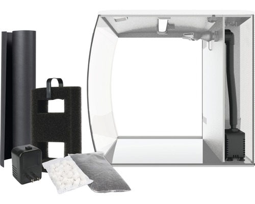 Akvarium med filter, pump och tillbehör