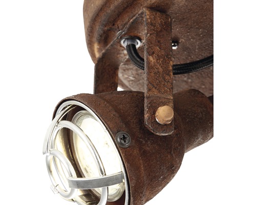 Taklampa i rostfärg med lampskärm