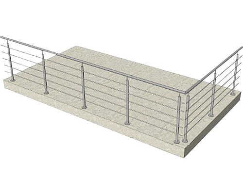 Balkongräcke i metall med horisontella spjälor