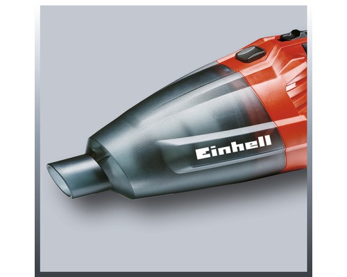 Einhell logotyp på en sladdlös handdammsugare
