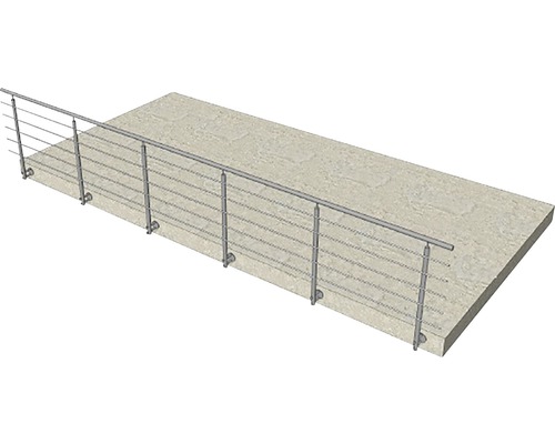 Balkongräcke i rostfritt stål med horisontella fyllningsstänger