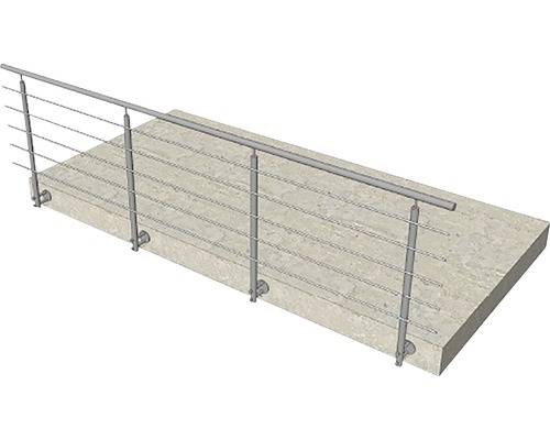 Räcke med rostfria vajrar och handledare