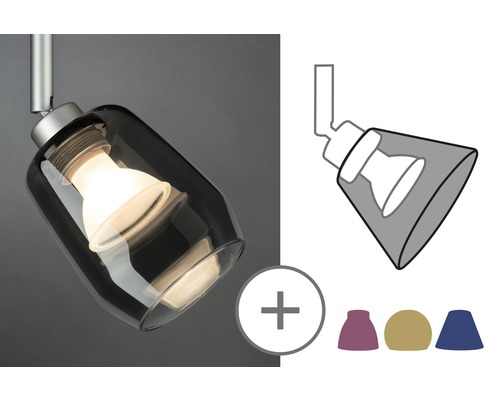 Taklampa med utbytbar lampskärm i glas