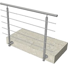 Räcke i rostfritt stål på betongyta