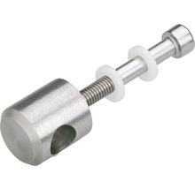 Fästelement i metall med gänga och plastbrickor
