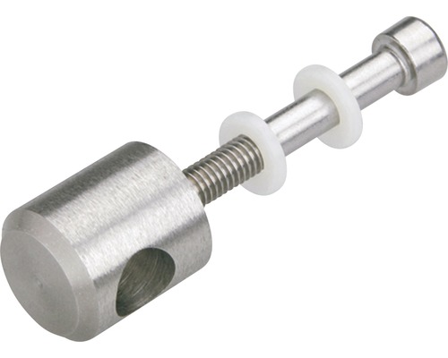 Distans av rostfritt stål med gänga och plastbrickor