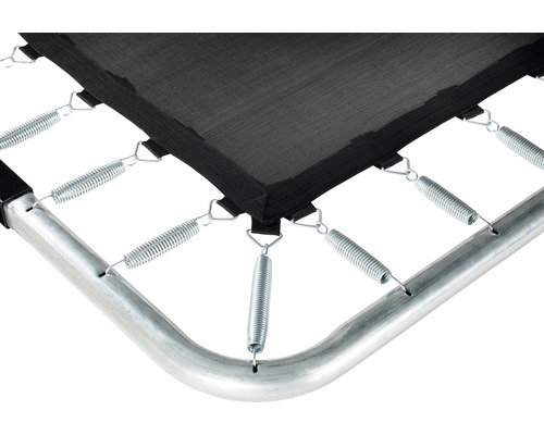 Detaljvy av trampolinfjädring och ram