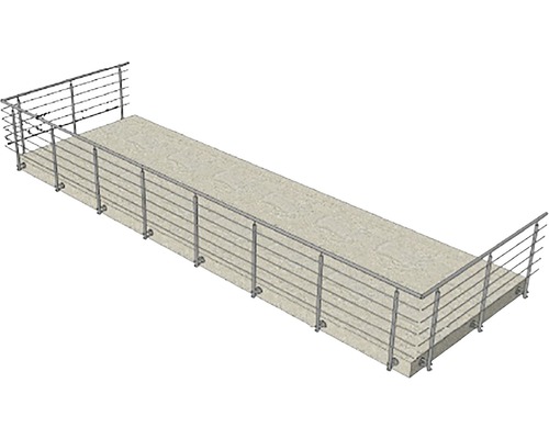 Balkong med metallräcke