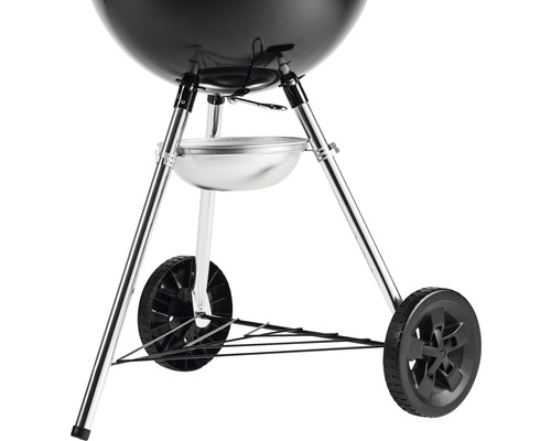 Klotgrill med förkromat grillgaller och två hjul