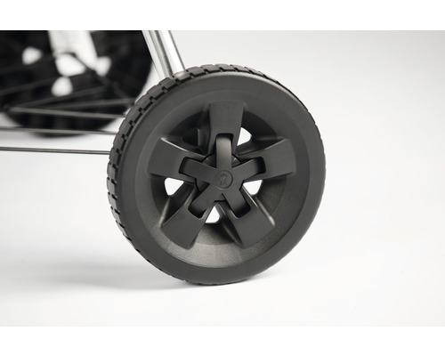 Hjul till transportvagn med Weber-logotyp i mitten