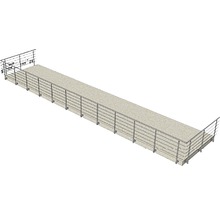Lång ramp med räcke för utomhusbruk