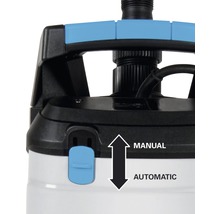 Detalj av en pump med omkopplare för inställning mellan manuell och automatisk drift