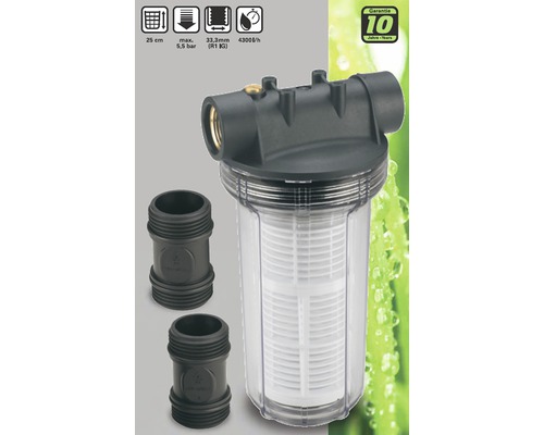 Husvattensfilter med två anslutningsstycken och garanti
