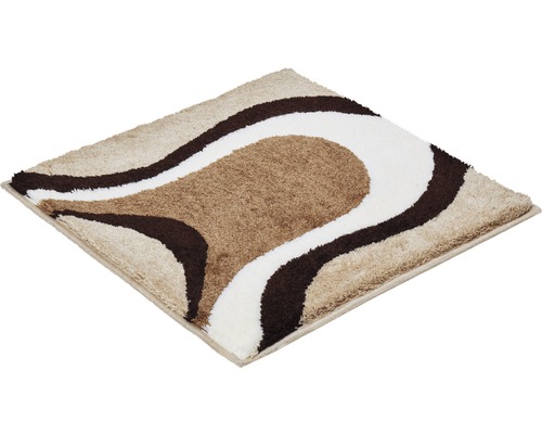 Fyrkantig badrumsmatta med vågigt mönster