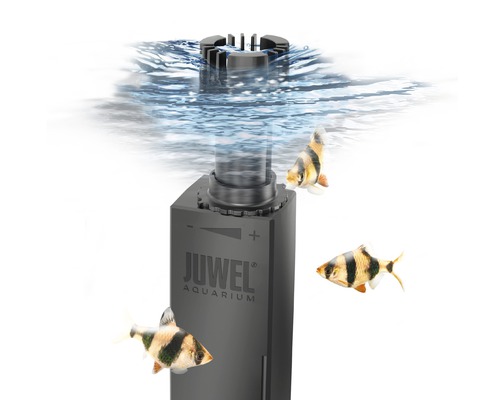 Juwel akvariefilter med vatten och fiskar